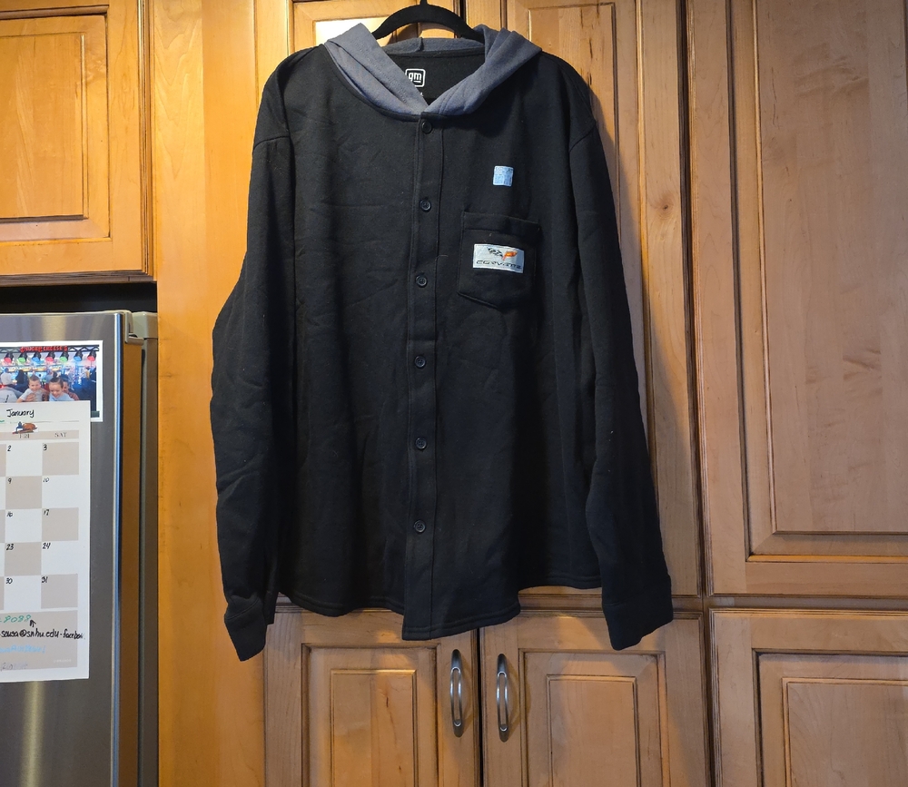 Gm Corvette Men's Black Hooded Shirt Jacket